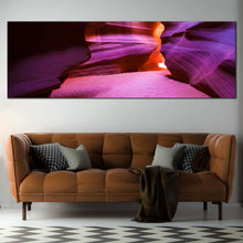 Load image into Gallery viewer, vibrant  antelope  canyon  canvas  wall  art  purple  arizona  desert  panoramic  canvas  print  for Living Room
