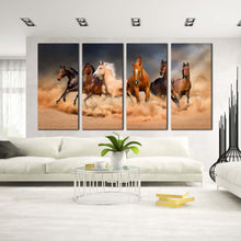 Load image into Gallery viewer, wild horse canvas print running horses 4 piece canvas wall art for Yor Living room
