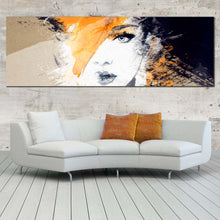 Load image into Gallery viewer, woman  abstract  canvas  art  fashion  illustration  orange  portrait  for living room
