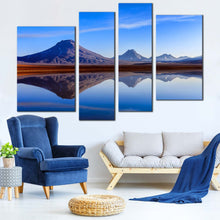 Load image into Gallery viewer, Atacama Mountains Canvas Wall Art Blue Sky Lejia Lake 4 Piece Canvas Print Brown Atacama Mountains Canvas Set For Living Room
