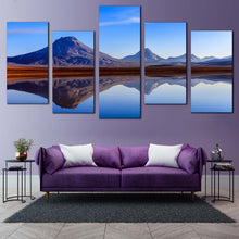 Load image into Gallery viewer, Mountain Water Canvas Wall Art Brown Chile Atacama Desert Multiple Canvas Blue Atacama Lake Canvas Print Lejia Lake 5 Piece Canvas For Living Room
