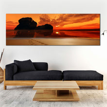 Load image into Gallery viewer, 1  Piece  canvas  print  ocean  rock  sunset  view  wall  decor In Living Room
