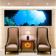 Load image into Gallery viewer, 1  Piece  sun  light  streaming  through  ocean  cave  wall  decor For Living Room
