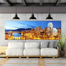 Load image into Gallery viewer, 1  piece  canvas  home  decor  Vancouver  canal  city  lights  reflection  at  dusk For Living Room
