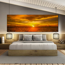 Load image into Gallery viewer, 1  piece  canvas  print  golden  sky  orange  ocean  waves For Bedroom
