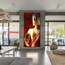 Load image into Gallery viewer, 1  piece  canvas  red  gold  buddha In Living Room
