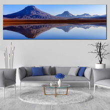 Load image into Gallery viewer, Lejia Lake Canvas Wall Art, Brown Atacama Mountains Canvas Print, Blue Sky Atacama Lake Panoramic Canvas Artwork In Living Room
