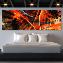 Load image into Gallery viewer, 3D Abstract Canvas Print Orange Black Abstract Fractal 1 Piece Canvas Wall Art For Bedroom
