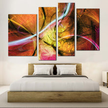 Load image into Gallery viewer, 3D Abstract Canvas Wall Art Abstract Electric Fractal 4 Piece Canvas Print Colorful Abstract Canvas Set
