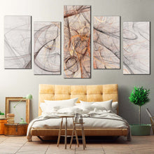 Load image into Gallery viewer, 3D Abstract Canvas WallArt Orange Graphic Abstract Canvas Print White Abstract Fractal 5 Piece Canvas
