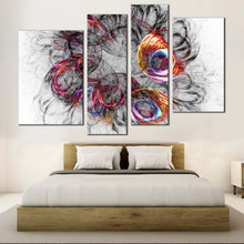 Load image into Gallery viewer, 3D Abstract Canvas Wall Art White Bright Abstract Art Print Colorful Abstract Fractal Element 4 Piece Canvas
