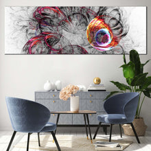 Load image into Gallery viewer, 3D Abstract Canvas Wall Art White Bright Abstract Art Print Colorful Abstract Fractal Element Panoramic Canvas Artwork in living room
