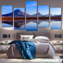 Load image into Gallery viewer, Mountain Water Canvas Wall Art Brown Chile Atacama Desert Multiple Canvas Blue Atacama Lake Canvas Print Lejia Lake 5 Piece Canvas For Bedroom
