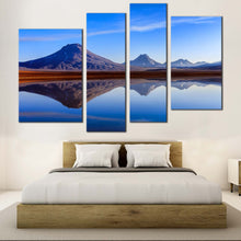 Load image into Gallery viewer, Atacama Mountains Canvas Wall Art Blue Sky Lejia Lake 4 Piece Canvas Print Brown Atacama Mountains Canvas Set For Bedroom
