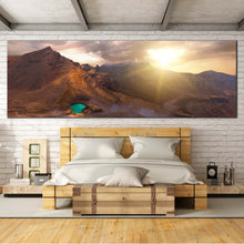 Load image into Gallery viewer, Emerald Lakes Canvas Print  Tongariro National Park Wide Canvas  Tongariro Alpine Crossing Mountain Panoramic Canvas  Yellow New Zealand Sunrise Canvas Wall Art For Bedroom
