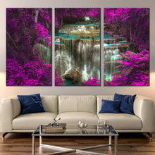 Load image into Gallery viewer, 3 panel Huay Mae Kamin Kanchanaburi Thailand waterfall View Home Decor artwork For Living Room
