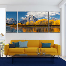 Load image into Gallery viewer, 3 panel Water Streaming Guadalupe River Texas artwork For Living Room
