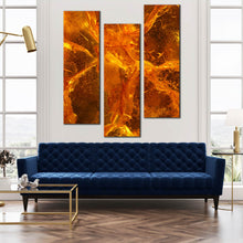 Load image into Gallery viewer, 3  panel  orange  abstract  amber  canvas  artwork For Living Room
