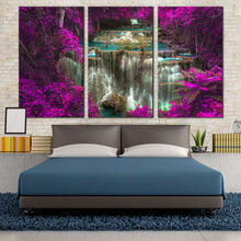 Load image into Gallery viewer, 3 piece National Park Huay Mae Kamin Waterfall canvas wall art For Bedroom
