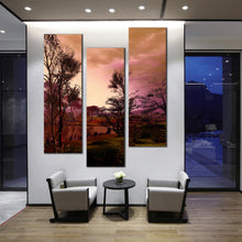 Load image into Gallery viewer, 3  piece  Sunset  Autumn  Lake  Trees  Scenery  Purple  Sky For Living Room
