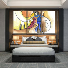 Load image into Gallery viewer, 3 piece artwork dancing couple music piano abstract For Bedroom
