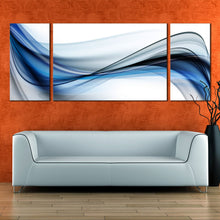 Load image into Gallery viewer, 3  piece  canvas  panel  wave  design  on  white In Living Room
