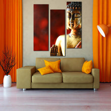 Load image into Gallery viewer, 3  piece  canvas  red  gold  buddha For Living Room
