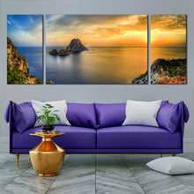 Load image into Gallery viewer, 3 piece wall art decor es vedra mountain ocean at dusk For Living Room
