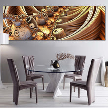 Load image into Gallery viewer, 3d abstract canvas print brown abstract escher pattern 1 piece canvas wall art yellow 3d geometric patterns canvas artwork in dining room
