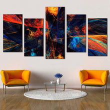 Load image into Gallery viewer, 3d abstract canvas print deep abstract multiple canvas abstract modern art canvas set colorful abstract energy 5 piece canvas wall art For Living Room
