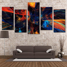 Load image into Gallery viewer, 3d abstract canvas print deep abstract multiple canvas abstract modern art canvas set colorful abstract energy 5 piece canvas wall art In Living Room
