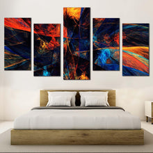 Load image into Gallery viewer, 3d abstract canvas print deep abstract multiple canvas abstract modern art canvas set colorful abstract energy 5 piece canvas wall art For Bedroom
