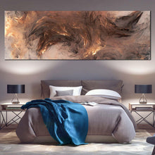 Load image into Gallery viewer, 3d abstract canvas print grey modern abstract panoramic canvas wall art beautiful yellow elegant abstract wide canvas in bed room 
