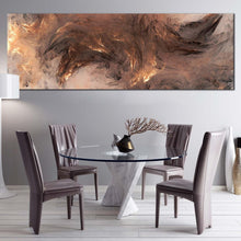 Load image into Gallery viewer, 3d abstract canvas print grey modern abstract panoramic canvas wall art beautiful yellow elegant abstract wide canvas in dining room
