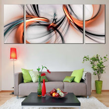 Load image into Gallery viewer, 3d  abstract  canvas  print  orange  black  abstract  art  print  3  piece  multi  canvas  white  abstract  fractal  canvas  wall  art For Living Room
