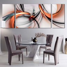 Load image into Gallery viewer, 3d  abstract  canvas  print  orange  black  abstract  art  print  3  piece  multi  canvas  white  abstract  fractal  canvas  wall  art In Dinning Room
