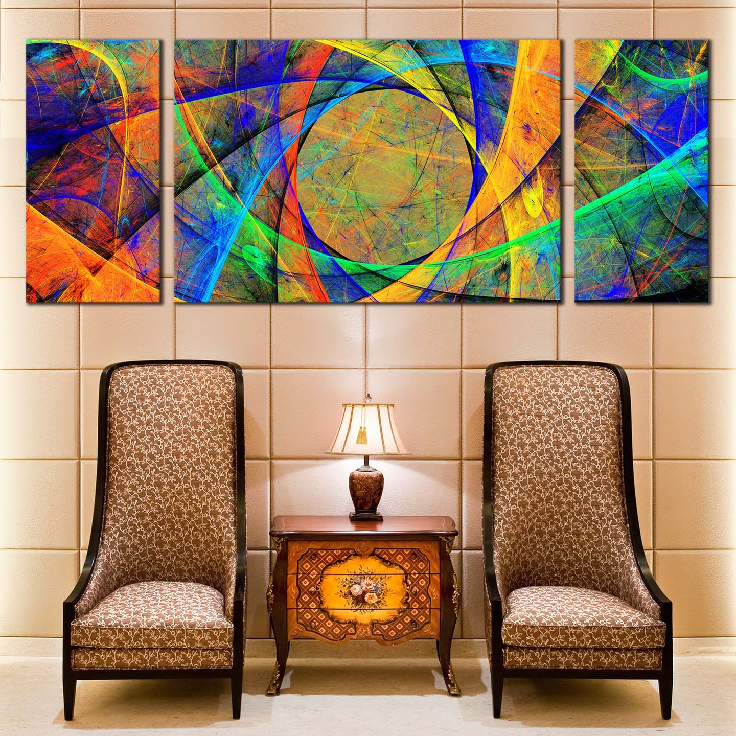 3d  abstract  canvas  wall  art  abstract  artistic  patterns  3  piece  canvas  print  colorful  abstract  digital  multi  canvas  artwork For Living Room