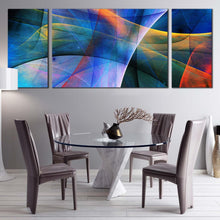 Load image into Gallery viewer, 3d  abstract  canvas  wall  art  blue  abstract  rendering  canvas  print  orange  yellow  fractal  graphics  3  piece  canvas  set For Dinning Room
