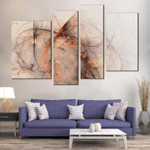 Load image into Gallery viewer, 3d abstract canvas wall art fantasy abstract 4 piece multi canvas white orange abstract fractal canvas print for living room
