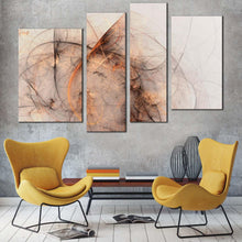 Load image into Gallery viewer, 3d abstract canvas wall art fantasy abstract 4 piece multi canvas white orange abstract fractal canvas print
