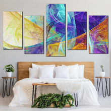 Load image into Gallery viewer, 3d abstract canvas wall art rendering abstract canvas print colorful modern abstract artistic 5 piece canvas set For Bedroom
