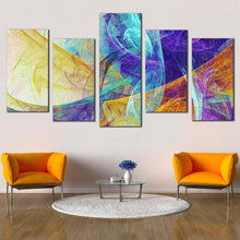 Load image into Gallery viewer, 3d abstract canvas wall art rendering abstract canvas print colorful modern abstract artistic 5 piece canvas set In Living Room
