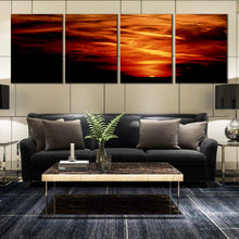 Load image into Gallery viewer, 4 Piece Abstract art prints Red Orange Yellow Sunset For Living room
