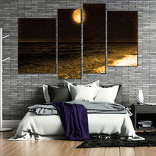 Load image into Gallery viewer, 4 Piece Sandy full moon gleams stars wall decor 
