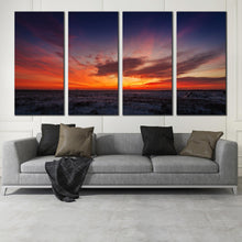 Load image into Gallery viewer, 4 panel Landscape Desert Sky Sunset canvas print For Living Room
