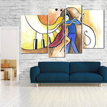 Load image into Gallery viewer, 4 panel dancing couple music piano abstract canvas print 
