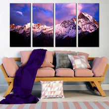 Load image into Gallery viewer, 4 piece Mount Machapuchare Fish Tail Nepal wall decor In Living Room
