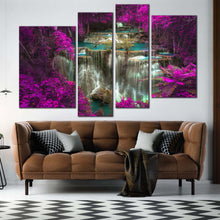 Load image into Gallery viewer, 4 piece National Park Huay Mae Kamin Waterfall wall decor In Living Room
