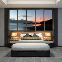 Load image into Gallery viewer, 5 Panel Grey Sky Canvas Print For Bedroom
