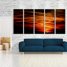 Load image into Gallery viewer, 5 Piece Abstract Canvas Print Beautiful Stormy Sunset For Living Room
